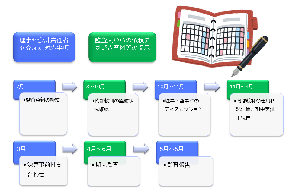 医療　会計士　監査法人　監査　スケジュール